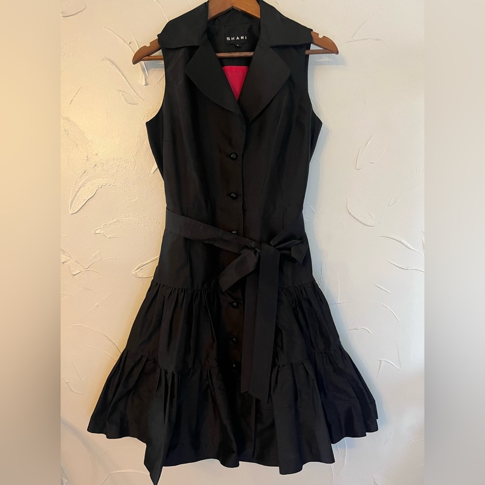 Shani 100% Silk Button Down Sleeveless Fit and Flare Party Dress SZ 6